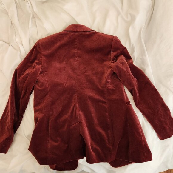 Banana Republic Veluro Oversized Blazer Double Breasted Velvet Red - Picture 6 of 12